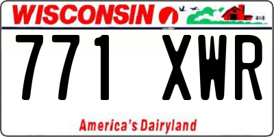 WI license plate 771XWR