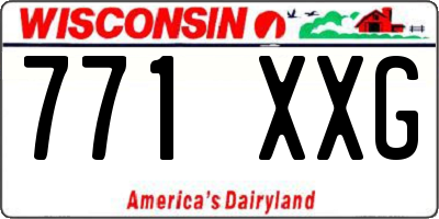 WI license plate 771XXG