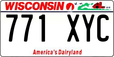 WI license plate 771XYC