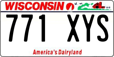 WI license plate 771XYS