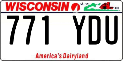 WI license plate 771YDU
