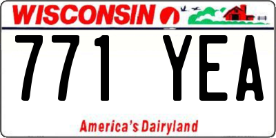 WI license plate 771YEA
