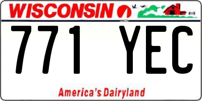 WI license plate 771YEC