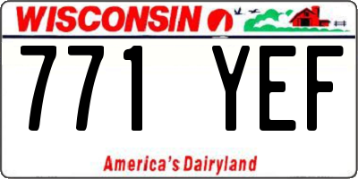 WI license plate 771YEF