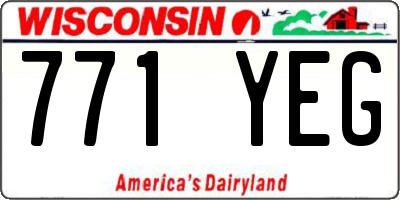 WI license plate 771YEG