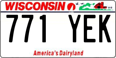 WI license plate 771YEK