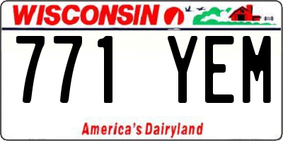 WI license plate 771YEM
