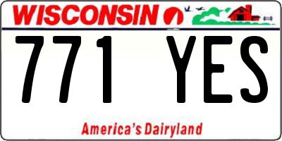 WI license plate 771YES