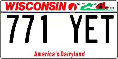 WI license plate 771YET