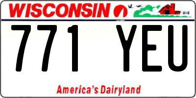 WI license plate 771YEU