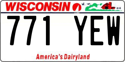 WI license plate 771YEW