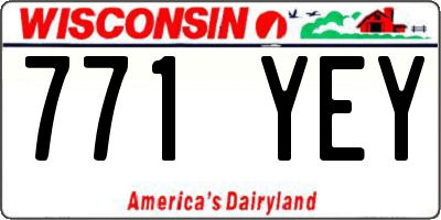 WI license plate 771YEY