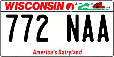 WI license plate 772NAA