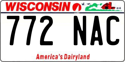 WI license plate 772NAC