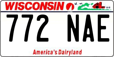 WI license plate 772NAE