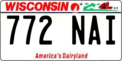 WI license plate 772NAI