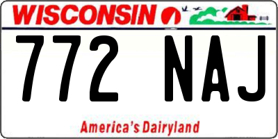 WI license plate 772NAJ