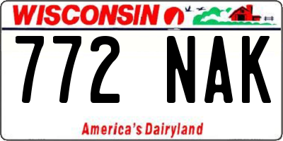 WI license plate 772NAK