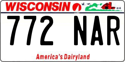 WI license plate 772NAR