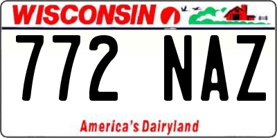 WI license plate 772NAZ