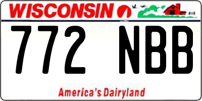 WI license plate 772NBB