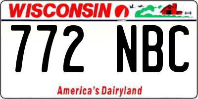 WI license plate 772NBC