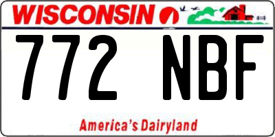 WI license plate 772NBF