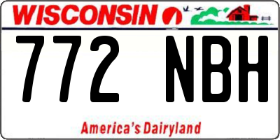 WI license plate 772NBH
