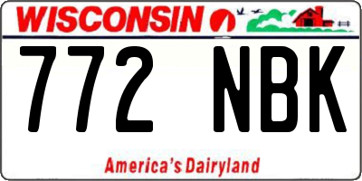 WI license plate 772NBK