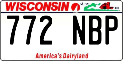 WI license plate 772NBP