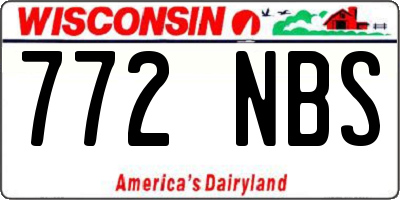 WI license plate 772NBS