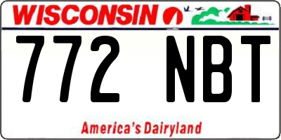 WI license plate 772NBT