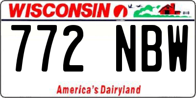 WI license plate 772NBW