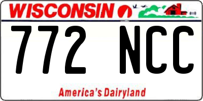 WI license plate 772NCC
