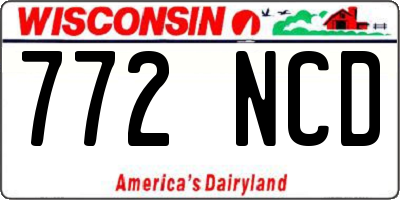 WI license plate 772NCD