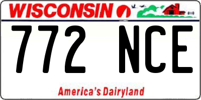 WI license plate 772NCE