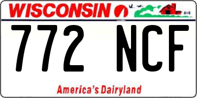 WI license plate 772NCF