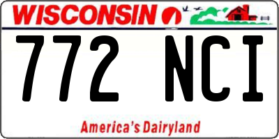 WI license plate 772NCI