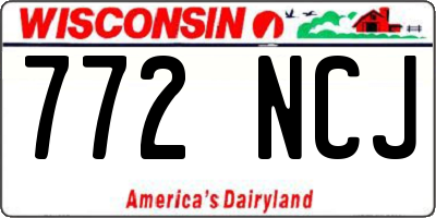 WI license plate 772NCJ