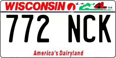 WI license plate 772NCK