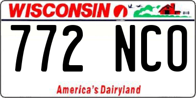 WI license plate 772NCO