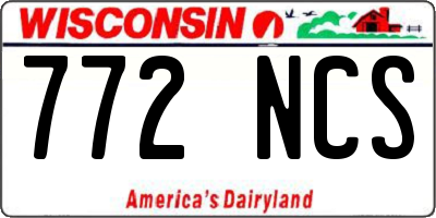 WI license plate 772NCS