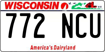 WI license plate 772NCU