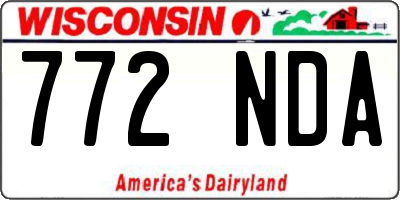 WI license plate 772NDA