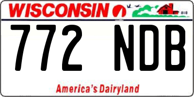WI license plate 772NDB