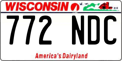 WI license plate 772NDC