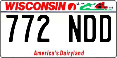 WI license plate 772NDD
