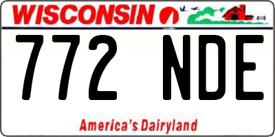 WI license plate 772NDE