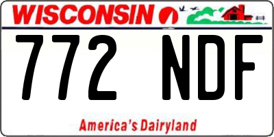 WI license plate 772NDF