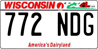 WI license plate 772NDG